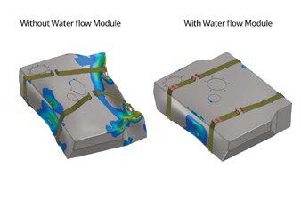 Tank deformation with and without ESI’s Water flow Module of VPS