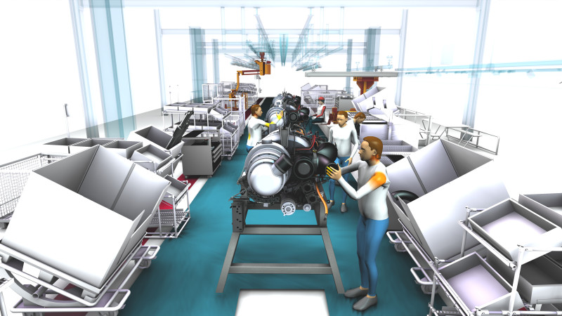 Assembly line in virtual reality