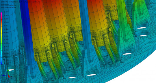 Large model of reactor vessel’s upper internals from AREVA. 