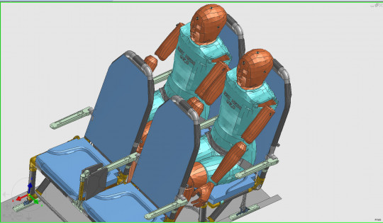 ESI’s simulation on TiSeat E2 seat model. Image courtesy of Expliseat.