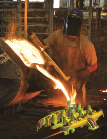 Filling of Cast Iron Sand Casting, Courtesy of Fonderia Casati