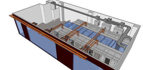 Les plans du nouveau Centre de Calcul Européen à Bruyères-le-Châtel, près de Paris.