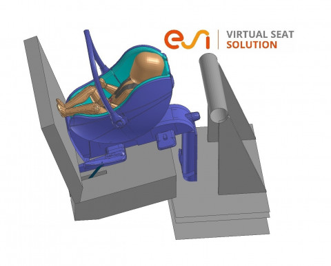 Child safety seat modeled using Virtual Seat Solution.