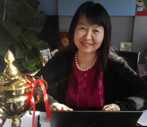 Zhimin Cui with her award, January 2016, Beijing, China.