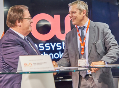 Yesterday in Toulouse, France, Eric Daubourg, COO/General Manager at ESI France (left) and Patrick Longuet, Vice President of Aerospace at Assystem Technologies (right), have signed an agreement to promote the Factory of the Future to SMEs.